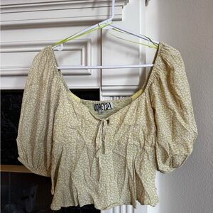 Audrey 3+1 Yellow Floral Women's Top